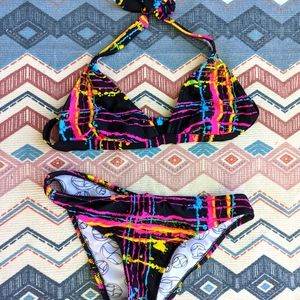 Split size M black bikini
